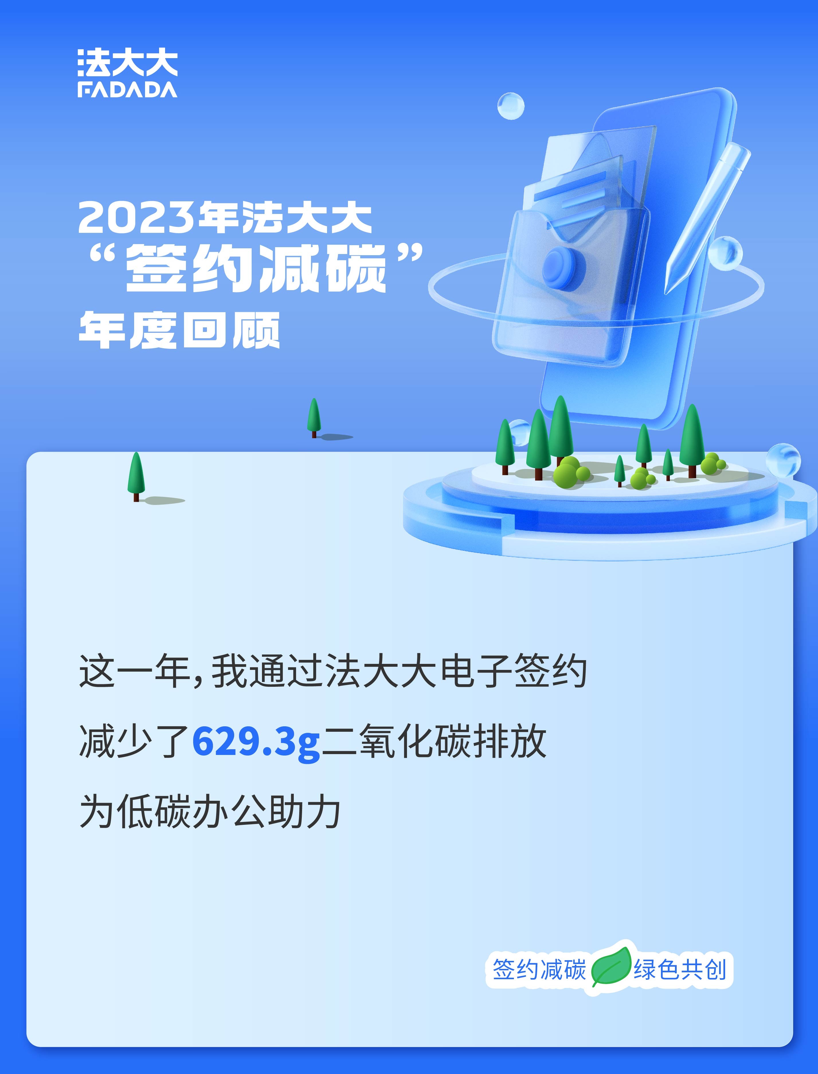 法大大推出“签约减碳”年度账单，引领低碳办公新风潮